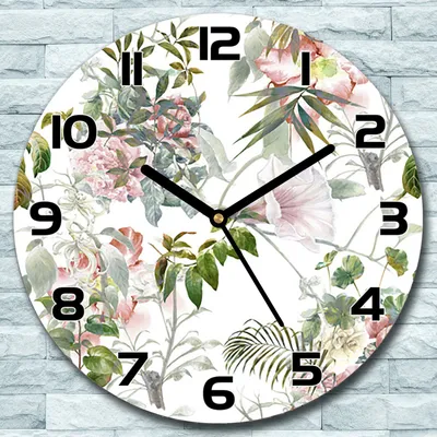 Produktbild von Wanduhr aus Glas Rund fi 30 Garden Natur Quarz Deko Schlafzimmer Büro