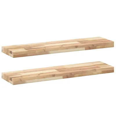 Produktbild von Schweberegale 2 Stk. 100x20x4 cm Massivholz Akazie Unbehandelt