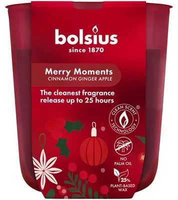 Immagine prodotto di Candela Bolsius True Glow, 80x73 mm, mela/cannella, in vetro