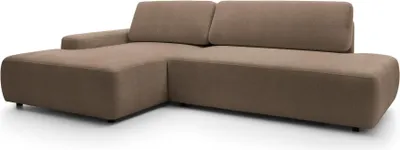 Zdjęcie produktu dla FURNLUX Narożnik Bouli brązowo-czarny 276 cm / Kolor główny: brązowy / Wymiary: 276 x 82 x 164 cm