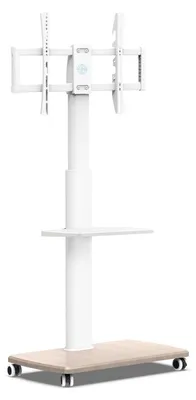 Produktbild von TV Ständer Rollbar 2 Ablagen 32-70 Zoll Weiß Höhenverstellbar
