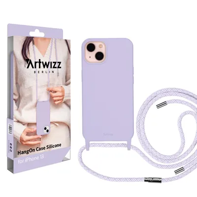 Produktbild von ARTWIZZ HangOn Case Silicone für iPhone 13 - Schutzhülle aus Silikon zum Umhängen als Handykette, Purple Sky (Lila)
