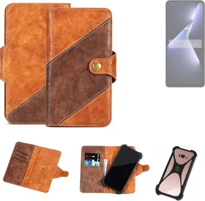 Produktbild von K-S-Trade Handyhülle Schutzhülle Bookstyle Case Wallet-Case kompatibel mit Tecno Pova 5 Pro Cover Klapphülle Kantenschutz Smartphone dunkelbraun