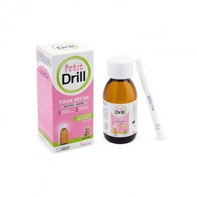 Produktbild von Pierre Fabre Petit Drill Trockener Hustensirup für Kinder mit Erdbeergeschmack (6m+) 125 ml