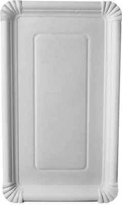 Produktbild von Teller, Pappe "pure" eckig 18 cm x 33 cm weiss