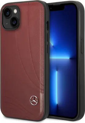 Produktbild von Mercedes-Benz iPhone 14 & 13 Hardcase Backcover - Genuine Leather - New Wave III - Red