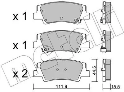 Produktbild von METELLI Bremsbeläge Satz Hinten Bremsklötze für HYUNDAI Tucson (NX4, NX4E) 22-1299-0