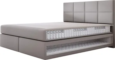 A cutaway view of a box spring bed showing its internal structure.