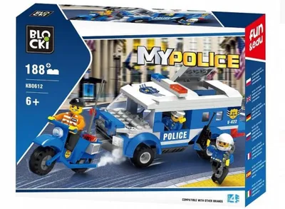 Produktbild von BLOCKI MyPolice Motorroad Polizeiwagen Bausatz Spielzeug 188 Teile