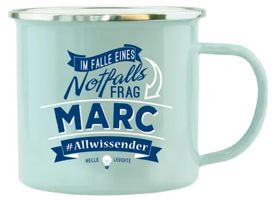 Produktbild von Echter Kerl Emaille Kaffeetasse Kaffeebecher Marc