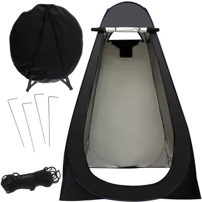 Produktbild von Pop-Up-Duschzelt Tragbar, Camping, Badezimmer,Strand, Sonnenschutz, Picknick, Angeln，Schwarz
