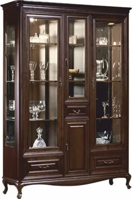 Produktbild von Casa Padrino Luxus Barock Vitrine Dunkelbraun 149,5 x H. 206,6 cm - Barock Möbel