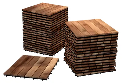 Produktbild von Holzfliesen Set 66 Stück = 6 m ² Akazie Modell 01