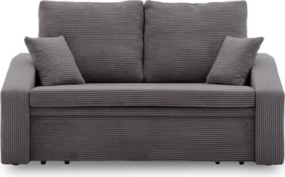 Produktbild von Sofa DORMA 148x86 - mit schlaffunktion - Farben zur Auswahl - komfortables Sofa - mit Bettkasten - Stoff POSO 022 Dunkelgrau