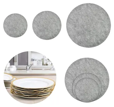 Produktbild von 24 Stück Filz-Tellerschutz, 12/15/25 cm Filzuntersetzer Rund Pfannenschoner Platzset aus robustem Filz für Teller, Töpfe, Gläser oder als Tischset