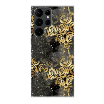 Produktbild von MuchoWow® Handyhülle Schutzhülle Hülle für Samsung Galaxy S22 Ultra Marmor - Gold - Rose - Muster Silikon Softcase Handy Hülle - Abbildung