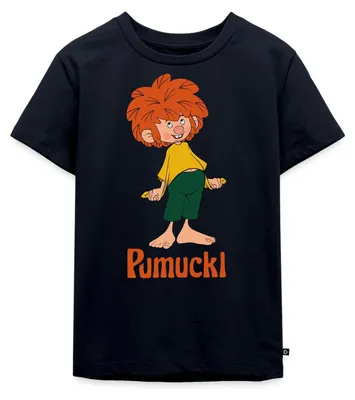 Produktbild von Spreadshirt Pumuckl Freche Pose & Verschmitztes Lächeln Kinder Premium T-Shirt, 122/128 (6 Jahre), Navy