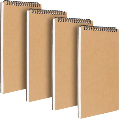 Image de Carnet de croquis, format A5, pages blanches, lot de 4, 60 pages/30 feuilles, format A5, 160 g/m², carnet de croquis, papier kraft pour artistes, idéal pour les dessins et les esquisses