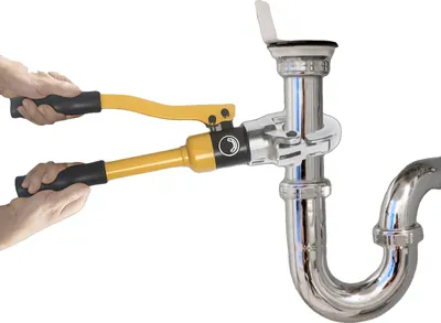 Obrázok produktu pre Hydraulické lisovacie kliešte, ergonomická rukoväť, univerzálna kompatibilita s rúrkami, žlté
