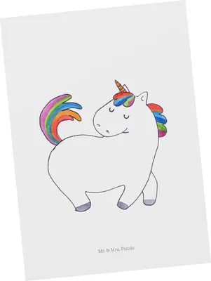 Produktbild von Mr. & Mrs. Panda Postkarte Einhorn Stolzieren - Weiß - Geschenk, Stolz, bildkarte, Pferd, Einhörner, Ansichtskarte, Unicorn, Postkarten, Grußkarte, kunstkarte