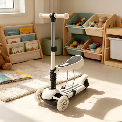 Produktbild von 3-Rad Kinder Roller Scooter,Kinder-Balance-Roller,Dreirad Roller mit Klappbar Sitz,Höheverstellbare Lenker,Faltbar Tretroller für Indoor & Outdoor