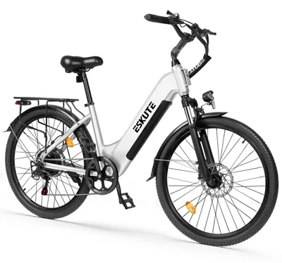 Immagine prodotto di E-bike per adulti C202 - E-mountain bike - Motore brushless da 250W e 48V - Batteria al litio da 17,5Ah - Autonomia: 31-60 km - Telaio in alluminio - Bianco - Velocità massima: 25 km/h