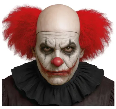 Produktbild von Rote Horror Clown Perücke mit Beiger Glatze | Halloween & Karneval Kostümzubehör