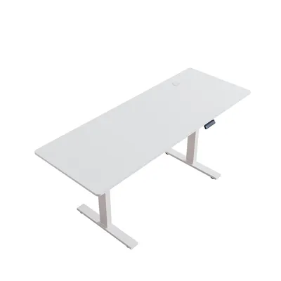 Immagine prodotto di Scrivania SONNI bianca regolabile elettricamente in altezza 160x60 cm, portata 80 kg, con blocco di sicurezza per bambini e funzione memoria, piano d'appoggio 15 mm