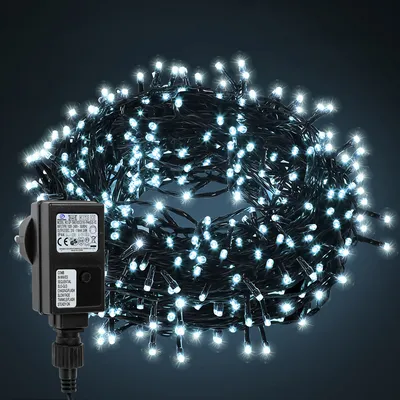 Zdjęcie produktu dla Clanmacy lampki choinkowe 10m 100LED 8 trybów oświetlenia IP44 wodoodporna dekoracja ogrodu na przyjęcie weselne, zimna biel