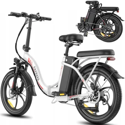 Produktbild von E-Bike 20 Zoll Faltbares Elektrofahrrad Klappfahrrad 20*3.0 Fat Tire klappbar Mountainbike Trekking-E-Bike 250W 20AH 25KM/H Weiss