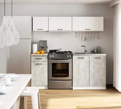 Obrázek produktu pro Kuchyňská linka 180 cm VERMINA - bílá / beton