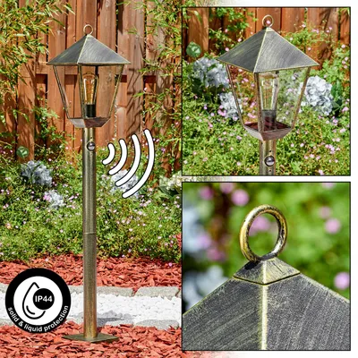 Produktbild von Bormida Wegeleuchte m. Bewegungsmelder aus Metall/Glas in Braun-Gold/Klar