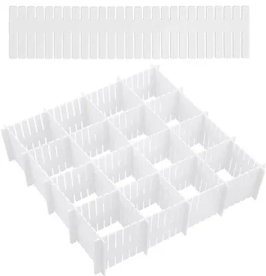 Image de Organisateur de tiroir réglable, 20 pièces, blanc