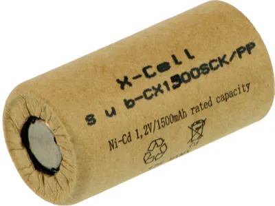 Produktbild von XCell Akku Sub-C 1,2V / 1500mAh NiCd 1500SCK Pappmantel