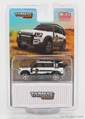 Productafbeelding van Tarmac T64G-020-TREK Land Rover Defender 110, metallic wit/zwart - mijo Exclusives, schaal 1:64, modelauto