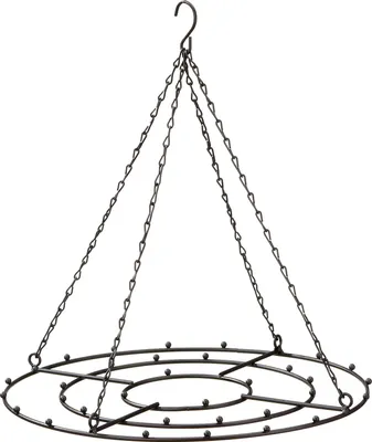 Produktbild von Metall Hänge Kranz schwarz mit Kette - 33 cm - Decken Weihnachts Deko Hänger klein