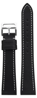 Produktbild von 22 mm weiches Lederband mit Schnellverschluss für Armbänder - schwarz