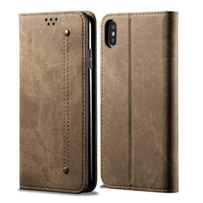 Obrázek produktu pro iPhone XS Case, iPhone X Pouzdro, Kožené Peněženkové Pouzdro s Magnetickým Uzavíráním a Pouzdro s Funkcí Stojánku pro iPhone XS / X Khaki