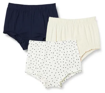 Productafbeelding van A. Essentials, baby meisjes, katoenen bloomer shorts, 3-delige set, kleur: oatmeal heather/naturel