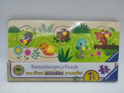 Produktbild von Ravensburger Kinderpuzzle - Tierkinder im Garten - 5 Teile Holzpuzzle für Kinder ab 1,5 Jahren