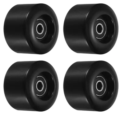 Immagine prodotto di Ruote per skateboard da 32x55 mm, inPoliuretano80A, nere, con cuscinetti ABEC, adatte per cruiser e mini-skateboard