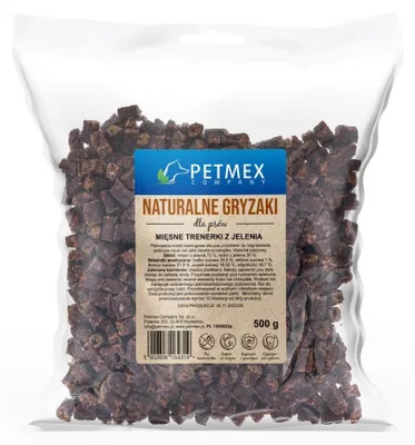 Immagine prodotto di Snack per l'addestramento con carne di daino PETMEX – premio per cani – 500 g