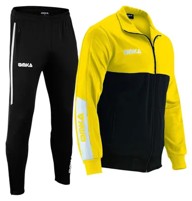 Produktbild von OMKA Trainingsanzug Sportanzug Jogginganzug Freizeitanzug, Größe:50/M, Farbe:Gelb