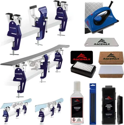 Produktbild von RaceWax Skiwax Set 8-teilig Racing Ski Vice Profi Skispanner Bügeleisen Wachs