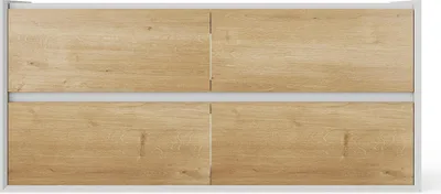 Produktbild von Waschbeckenunterschrank hängend - Holzfarben hell & Weiß - 120 cm - LANNICK