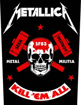 Image de Metallica - Patch "Metal Militia" RO2602 (Taille unique) (Noir/Rouge)