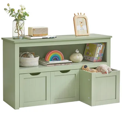 Productafbeelding van VASAGLE Kinderrek, speelgoedopslag met wielen, 30 x 102 x 60 cm