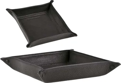 Produktbild von Sonnenleder Ablageschale Leder 26x26cm Taschenleerer Schale Lederschale schwarz groß