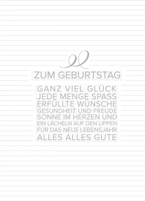 Produktbild von Geburtstag  Glückwunschkarte im Format 115x17cm mit Umschlag