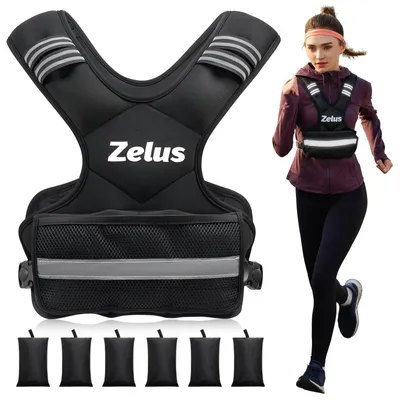 Obrázek produktu pro Zátěžová vesta - Nastavitelná až 9 kg - Šest závaží po 0,7 kg - Černá